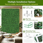 28Pcs Artificial Grass Wall Panels 10" x 10" Faux Boxwood Green Wall UV - Image 3