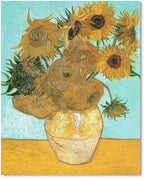 Van Gogh Canvas Wall Art: Twelve Sunflowers Oil Painting Picture Reproduction - Image 2