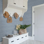 Chesapeake Blue Faux Grasscloth Wallpaper - Image 2