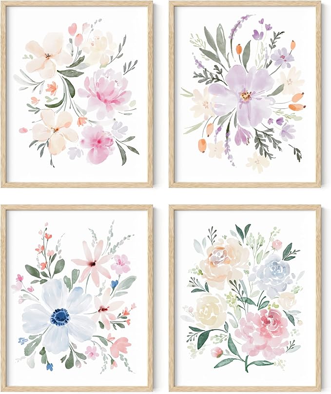 HAUS AND HUES Bouquet Set Art Print Set of 4 16x20 by HausandHuesArtPrints