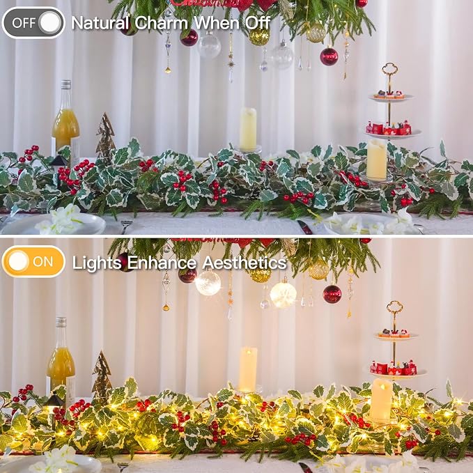 suddus 40 LED Christmas Fairy Lights Battery Powered, 12.5ft Vine String Lights - Image 5