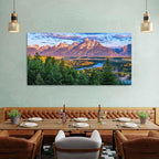 Grand Teton Mountain Wall Art Sunset Nature National Park Posters Oxbow Bend - Image 4