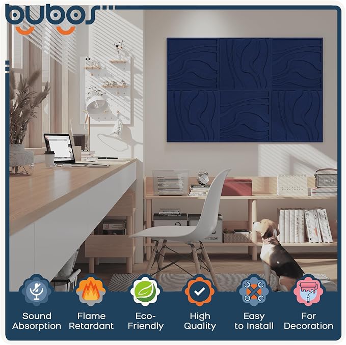 BUBOS Art Acoustic Wall Panels 6 Pack - Image 3