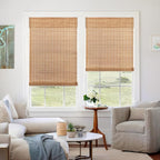 LazBlinds No Tools No Drill Cordless Bamboo Roman Shades, Custom Light - Image 4