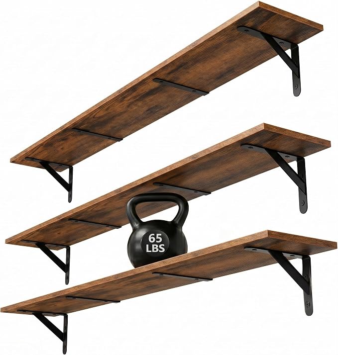 WOPITUES Floating Shelves for Wall 48″W x 8″D, Long Wall Mounted Shelves Set of by WOPITUESOfficial