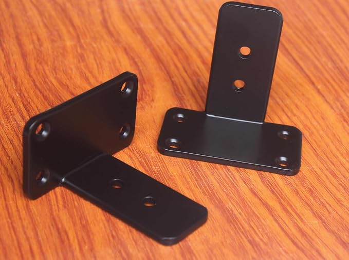 6 Pack - 3 inch Black Hidden L Shelf Bracket Iron Floating Shelf Brackets - Image 6
