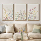 3 Piece Framed Watercolor Floral Canvas Wall Art - Image 2
