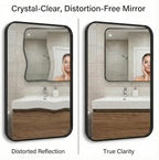30x36 Inch Matte Black Bathroom Vanity Mirrors | Flush Mount Deep Set Metal - Image 6