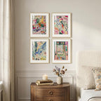 Framed Matisse Wall Art Set of 4, Colorful Abstract Landscape Wall Painting - Image 2