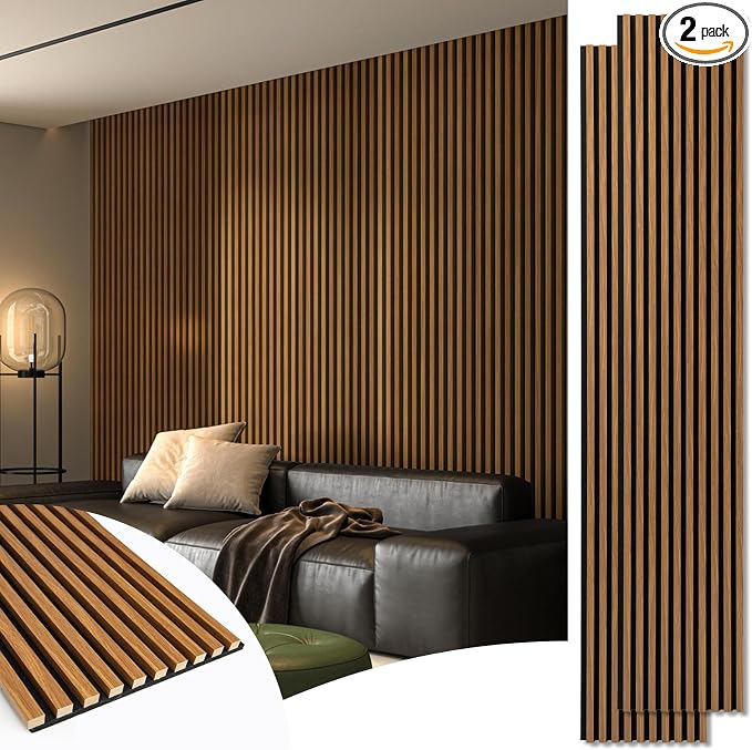 Art3d 2-Pack 108" x 12" Acoustic Wood Panels by Art3d