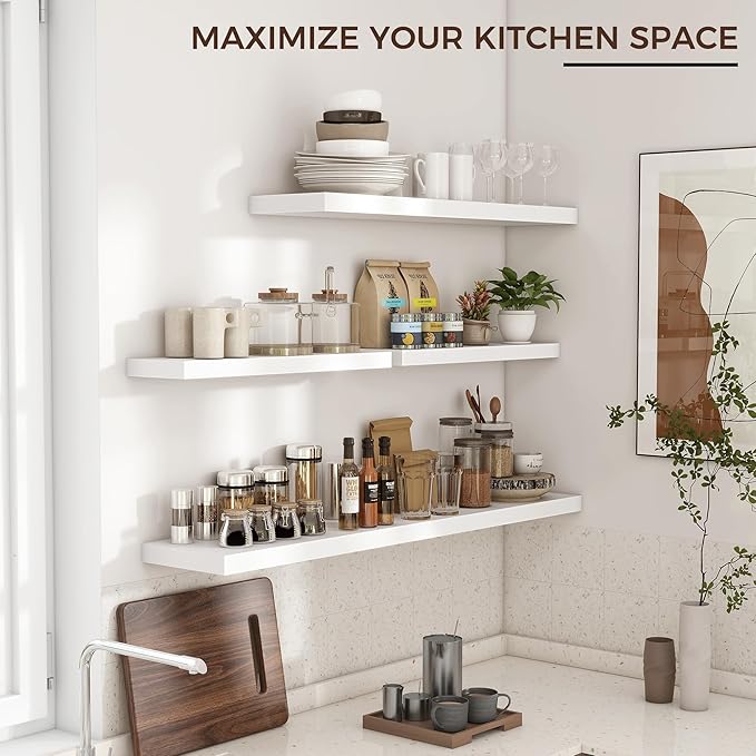 Venusmiles Floating Shelves for Wall 36 inch Long, Engineered Wood Wall Shelves - Image 5