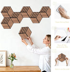 Mollywell Acoustic Panels, PVC Wood-Grain, 14x12 Inch Hexagon Carved Sound - Image 6
