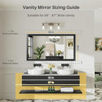 Briivue 55x30 Inch Black Bathroom Mirror - Image 2