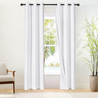NICETOWN 100% Blackout Window Curtain Panels 84" Length, Snow White, 34 inches by NICETOWN