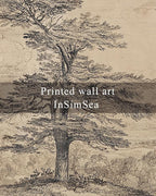 InSimSea Framed Canvas Wall Art, Neutral Sketch Tree Painting, Rustic Nature - Image 7