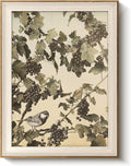 VIYYIEA Framed Wall Art for Living Room, Vintage Bird on Berry Branch Canvas by VIYYIEAART