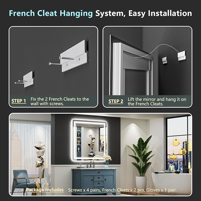 36x36 LED Bathroom Mirror with Lights, Backlit and Front Lit Anti-Fog Lighted - Image 9