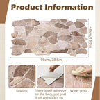 12 Pack 38.6" x 18.9" Peel and Stick 3D Faux Stone Wall Panels PVC Lightweight - Image 2