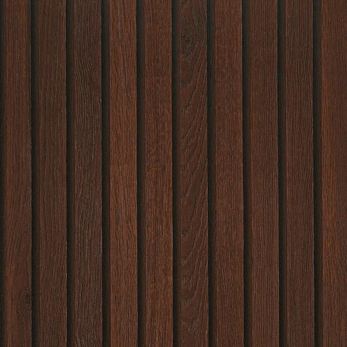 FunStick Brown Slats Wood Wallpaper Peel and Stick Removable Walnut Wood by FunStick