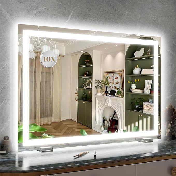 ROLOVE 32x 22 Inch Large Lighted Vanity Mirror by ROLOVE