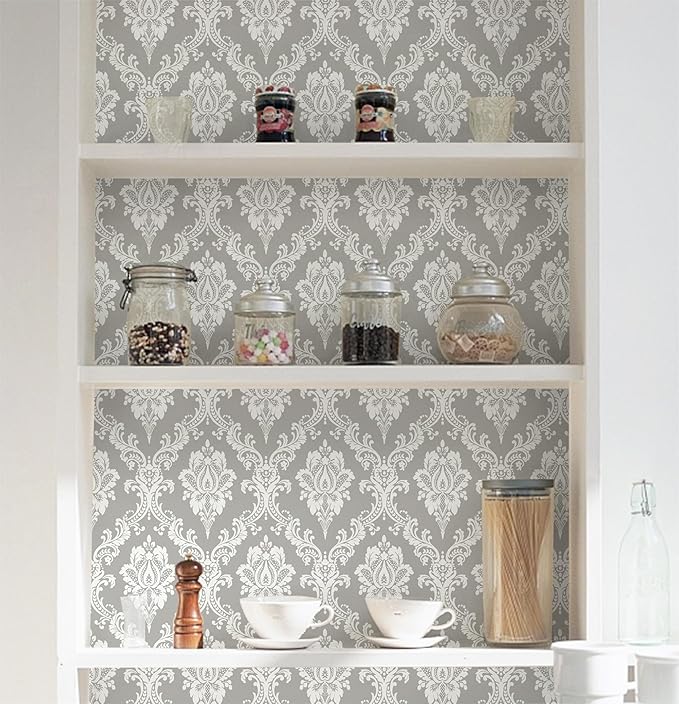 Peel and Stick Wallpaper Grey and White Contact Paper - Image 6