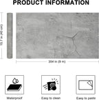 WADILE Light Gray Concrete Wallpaper 15.7 in * 354 in, Cement Contact Paper 3D - Image 2