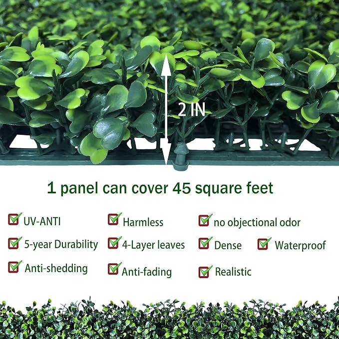 ODTORY Artificial Ivy Privacy Fence Wall Screen: 40X160 in UV-Anti Faux Boxwood - Image 3