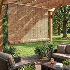 Bamboo Blinds Outdoor Patio, Natural Retro Reed Roll Up Shades - Image 2
