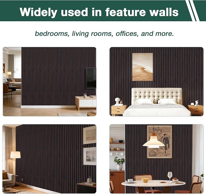 Yuzzy 4 Pack Wood Panels for Wall, 94.5" x 11" Acoustic Wood Slat Wall Panel - Image 6