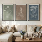 Framed Boho Botanical Wall Art for Living Room, 3 Piece Modern Farmhouse by Cuspin