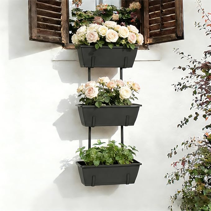 OYEAL Railing Planter Box Outdoor Deck Railing Planter Boxes Window Boxes by OYEAL