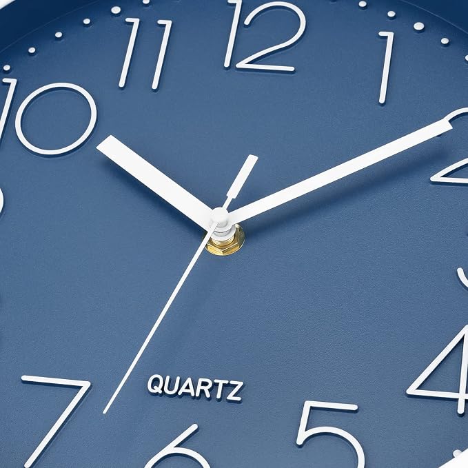 Foxtop 10 Inch Wall Clock Silent Non-Ticking Battery Operated Quartz Round - Image 8