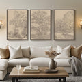 Large Vintage Framed Neutral Landscape Wall Art by Cuspin