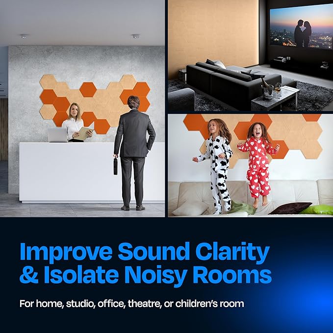 Acoustic Panels 12-Pack Soundproof Wall Panels 12"X10.4"X0.4" Sound Panels High - Image 4
