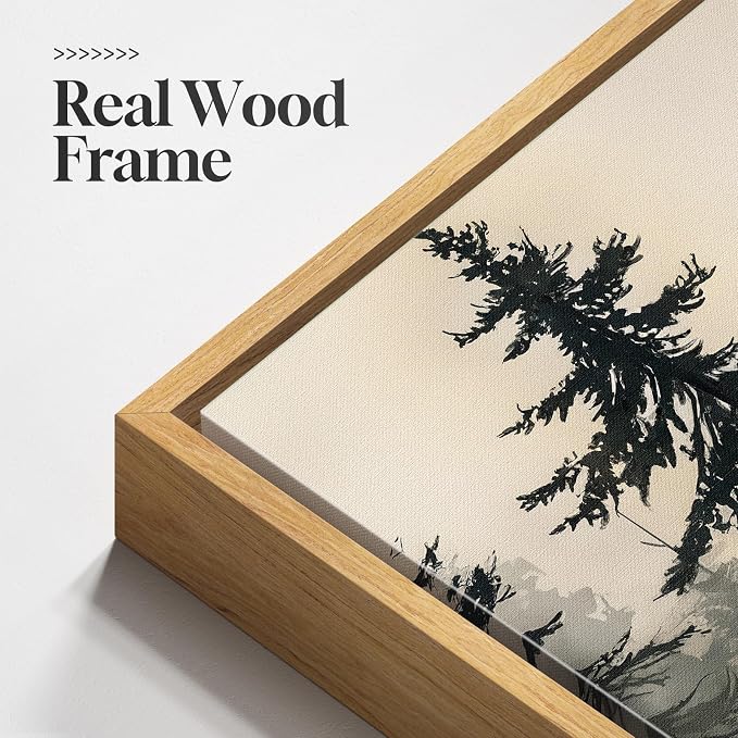 Framed Forest Landscape Nature Wall Art Bedroom, 3 Piece Foggy Pine Tree Lake - Image 5