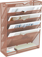 EASEPRES 6 Tier Mesh Hanging Wall File Organizer, Desk Vertical Mail Paper - Image 8