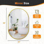 Bathroom Mirror for Wall, Metal Framed Vanity Mirror - Image 7