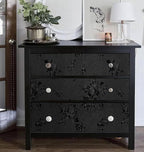 Erfoni Black Peel and Stick Wallpaper Black Floral Embossed Contact Paper - Image 3