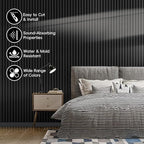 EVERECO 6 Pack Wood Slat Acoustic Wall Panels 92.5" × 7.87", 3D Sound Absorbing - Image 3