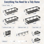 8 Pack Adhesive Rustproof Shower Shelves - Image 8