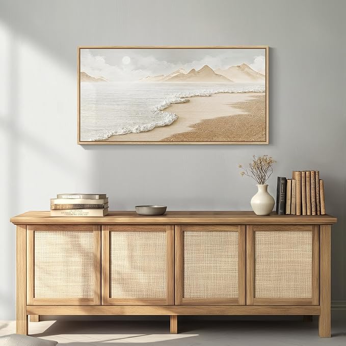 Framed Neutral Coastal Beach Wall Art - Image 9