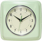 Infinity Instruments Retro Wall Clock – 9-Inch Square Silent Non-Ticking by InfinityInstruments