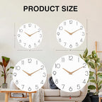 cicininc Wall Clock, 14 Inch Wooden Silent Non-Ticking, Decorative Battery - Image 4