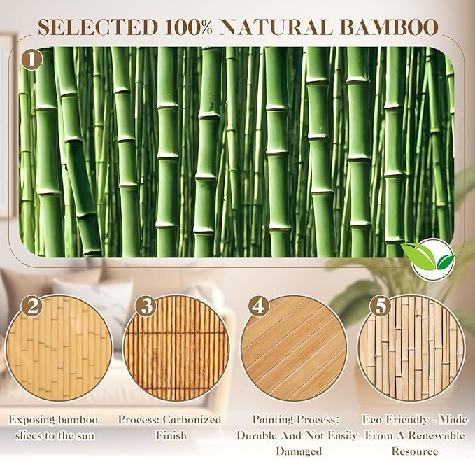 Juexica 1 Pcs Natural Bamboo Wall Panel - Image 3