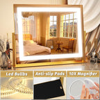 FENNIO Vanity Mirror with Lights 22''x18'' Makeup Mirror with Lights, Lighted - Image 5