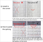 MYOYAY 10 Pcs 3D Wall Panels Peel and Stick 27.5 x 30.3 Inch White Brick - Image 5