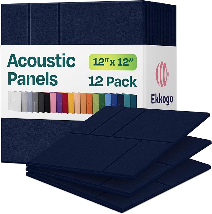 Acoustic Panels 12-Pack Soundproof Wall Panels 12"x12"x0.4" Decorative Sound by EkkogoAcousticPanels
