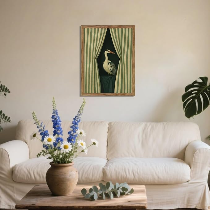 Framed Curtain Crane Canvas Wall ArtFramed Bird Wall Art, Elegant Heron Canvas - Image 6