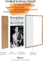 iHery Natural OAK Wood Audrey Hepburn Trendy Framed Wall Art, Better Late Than - Image 6
