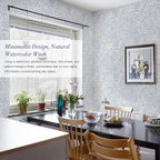 Heroad Peel and Stick Wallpaper Boho Blue Contact Paper Modern Botanical Wall - Image 3